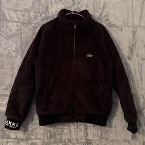 Black Mamba Jacket Kobe Bryant Black Mens Size L Full Zip Fleece Lined RARE